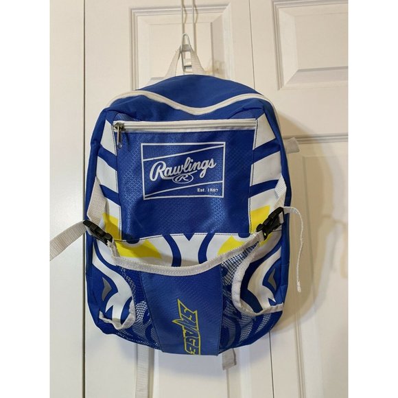 Rawlings Savage Blue BASEBALL‎ 16" Backpack - Medium Sized  - 2 Side Bat Sleeves - Picture 3 of 8